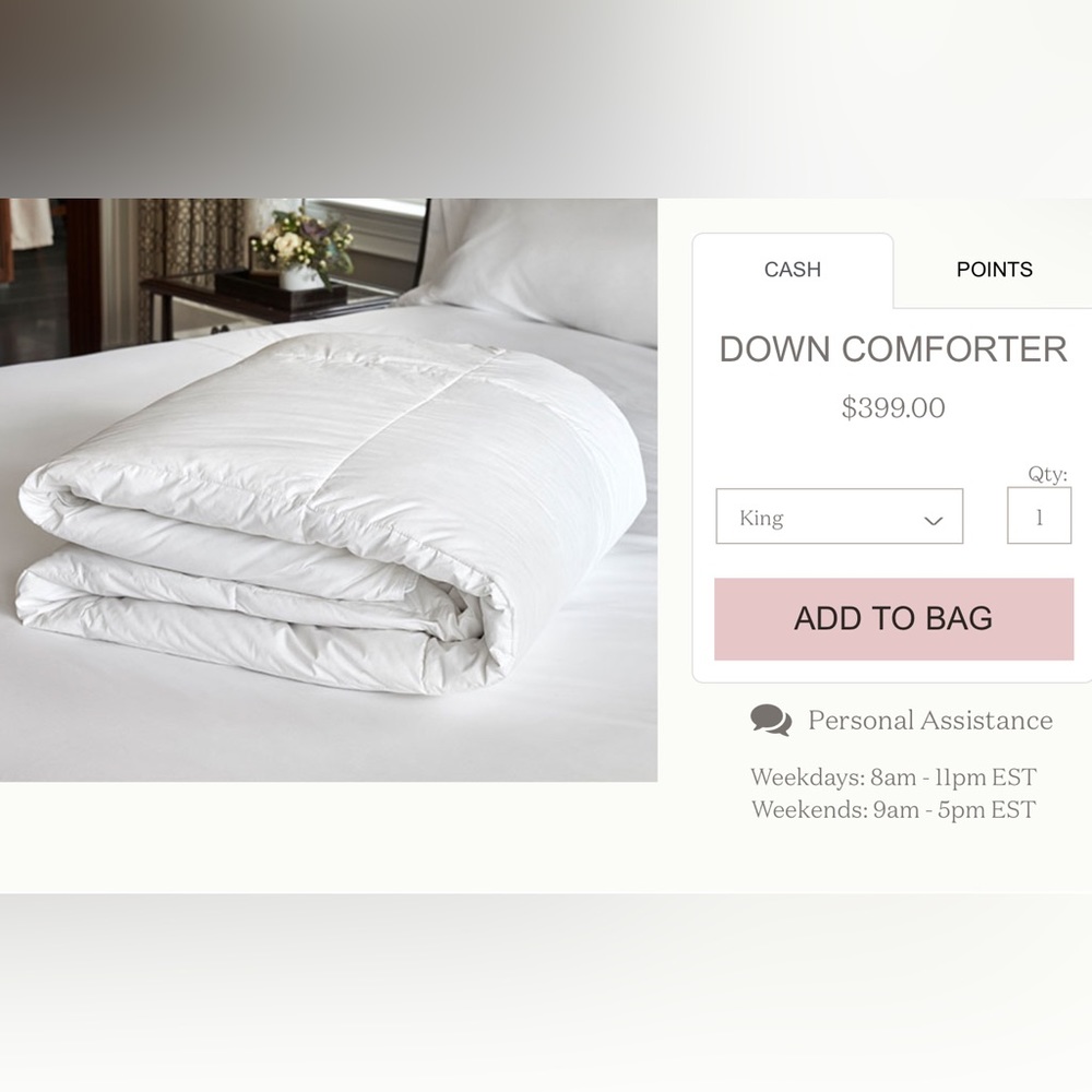 JW Marriott Hotel Collection King Size Down Comforter and Duvet Cover White